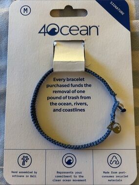 4Ocean Ocean Conservation Signature Charm Bracelet New Medium Braided Unisex